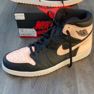 Men’s AJ1 black/crimson tint Size 15
